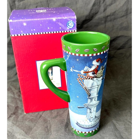 Vintage Department 56 Latte Coffee Mug Christmas Eve 20 Ounces NIB - Picture 4 of 10